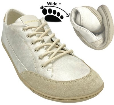 Barfußschuhe aus Leder in Gold Beige metallic von GROUNDIES Amsterdam Barefoot +