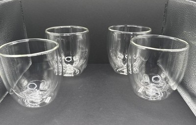 Bodum Pavina Double Wall Glasses 8 oz Clear Insulated Tumblers Set of 4