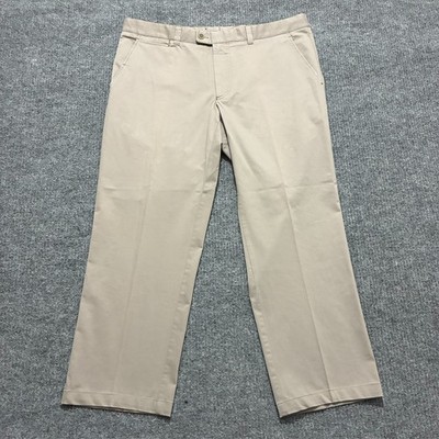 Brax Feel Good Ernesto Mens Pants Size 40x32 Beige Flat Front Stretch Mid Rise
