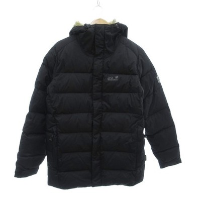 Jack Wolfskin Down Jacket M Black Nylon Puffer Vintage Excellent Condition