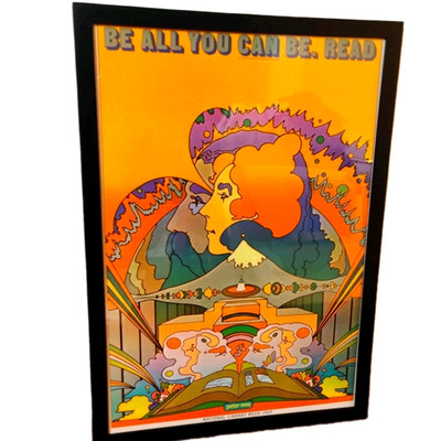 Peter Max Framed Poster Be All You Can Be. Read 1970 11' x 16' Original