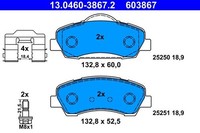 NEU - ATE 13.0460-3867.2 Bremsbelagsatz, Scheibenbremse FüR CitroËN Peugeot