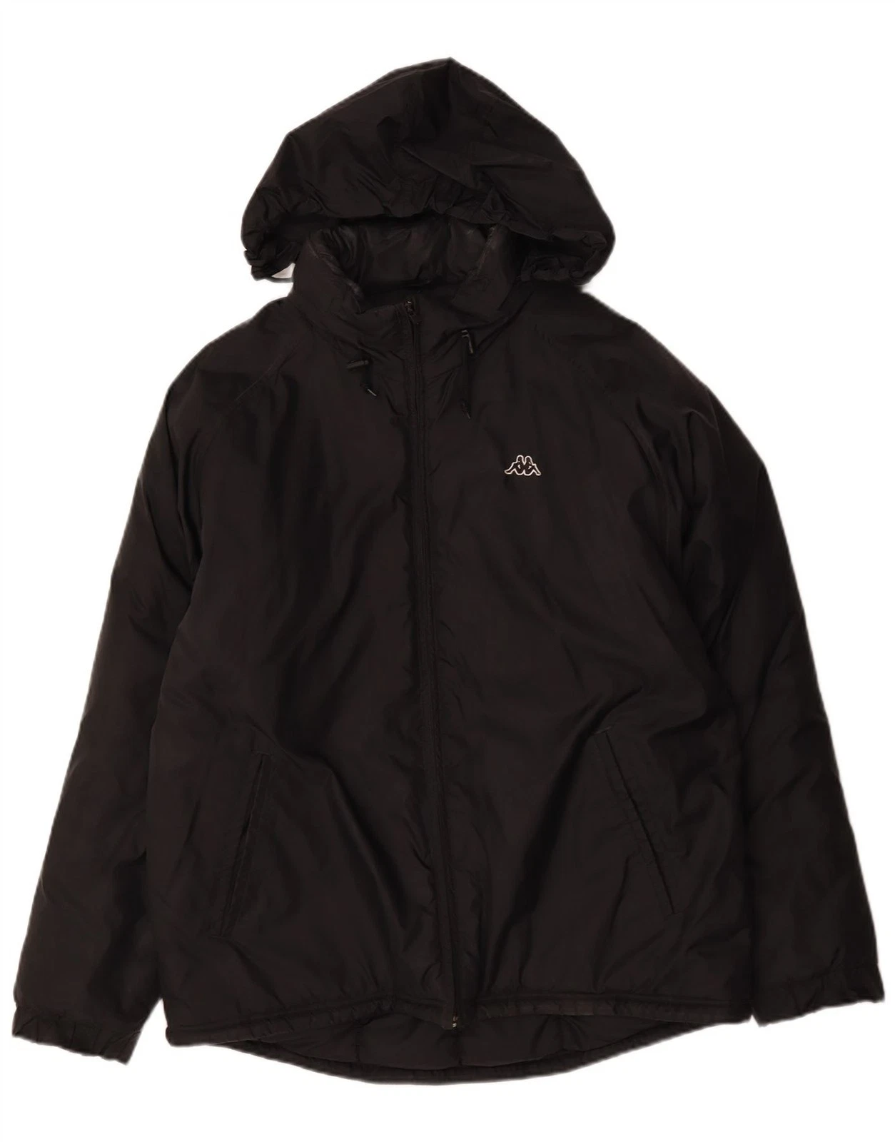 Kappa Mens Hooded Padded Jacket UK 40 Large Black Polyamide AW04