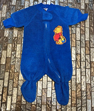 Vintage Disney Winnie the Pooh Footed Fleece One-Piece Zip Sleeper