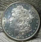 1879-s Morgan Silver Dollar Brilliant Uncirculated Cameo With Slight Mirrors