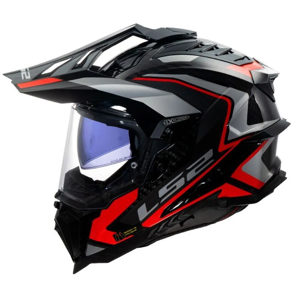 Casque LS2 MX701 EXPLORER CARBON FRONTIER II RED-06 (Gloss) - Photo 1/1