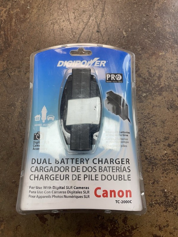 NEW DigiPower Canon TC-2000C Dual Battery Charger Use with Digital SLR Cameras