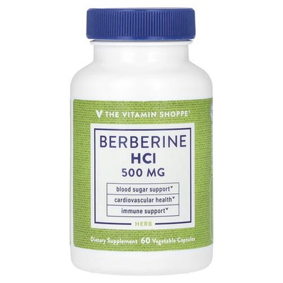 2 X The Vitamin Shoppe, Berberine HCl, 500 mg, 60 Vegetable Capsules