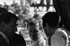 Franco Lini Ferrari manager in conversation with Lorenzo Bandini Old Photo