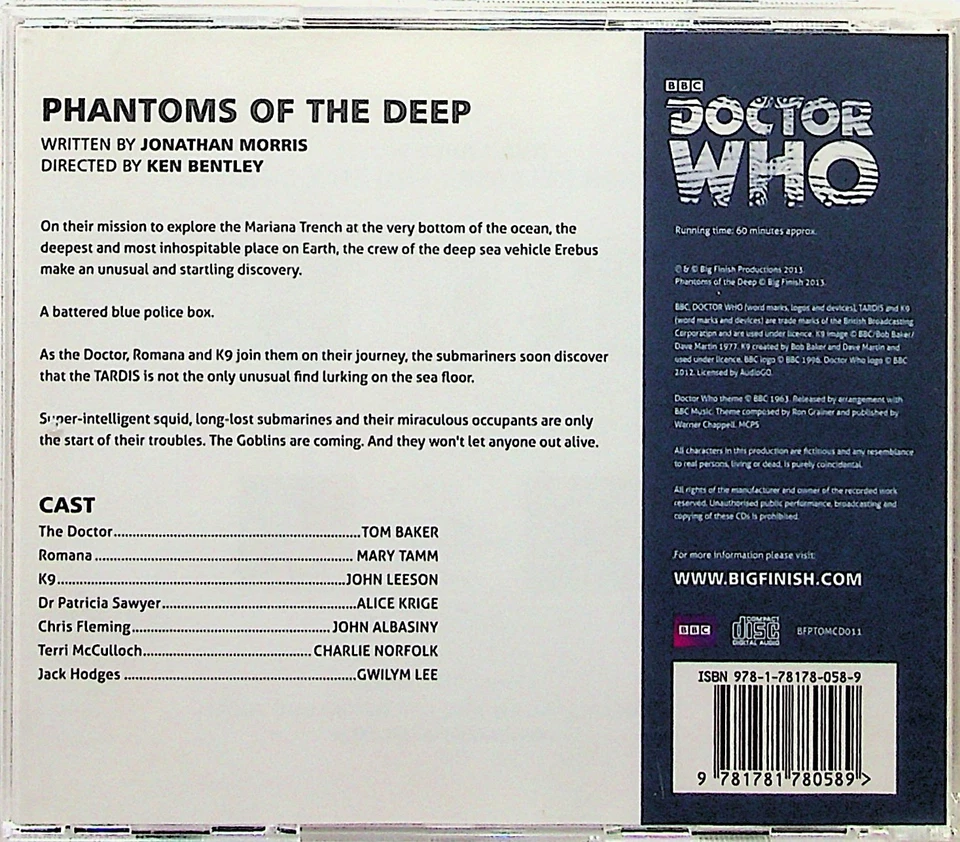 Doctor Who -Phantoms Of The Deep CD Audiobook -Tom Baker (Big Finish 2.5) - Image 3 of 3