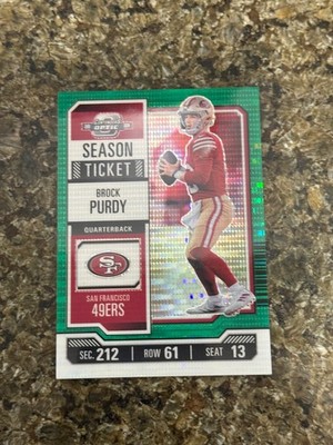 Brock Purdy 2023 optic contenders green pulsar #13/35 jersey number