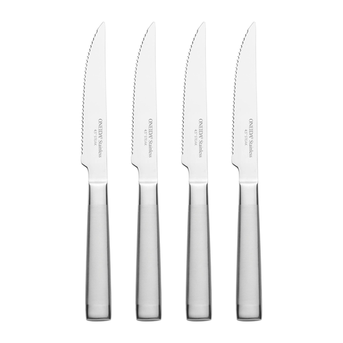 Oneida Performance 4 Piece Stainless Steel Steak Knives 1.00 Lb Metallic - Foto 1 di 4