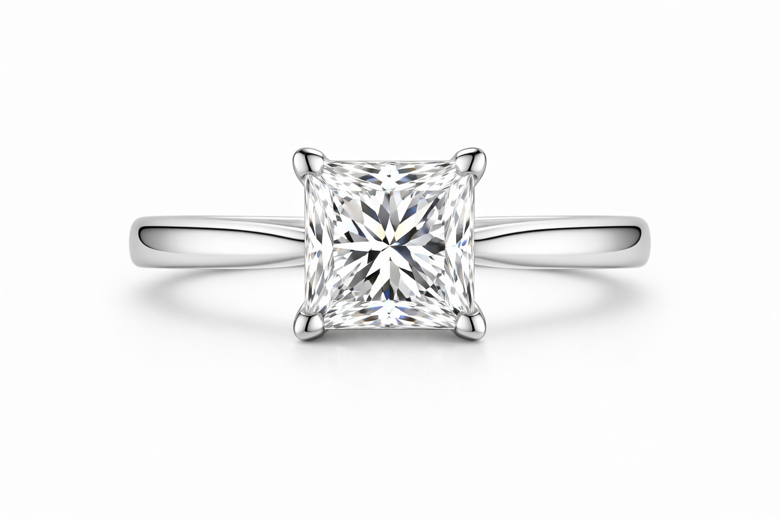 2.04 Ct Princess Cut Diamond Engagement Ring VS1 G Platinum Lab-Grown