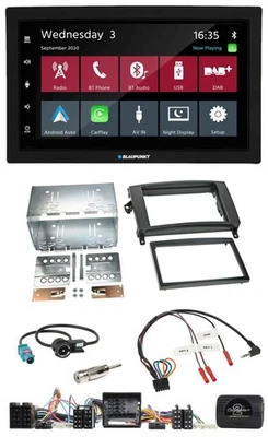 Blaupunkt 2DIN Lenkrad USB Bluetooth DAB Autoradio für Mercedes A- B-Klasse W169 - Bild 1 von 4