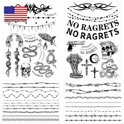 Temporary Fake Barbed Wire Tramp Stamp Realistic Tattoo Stickers for Adult Women