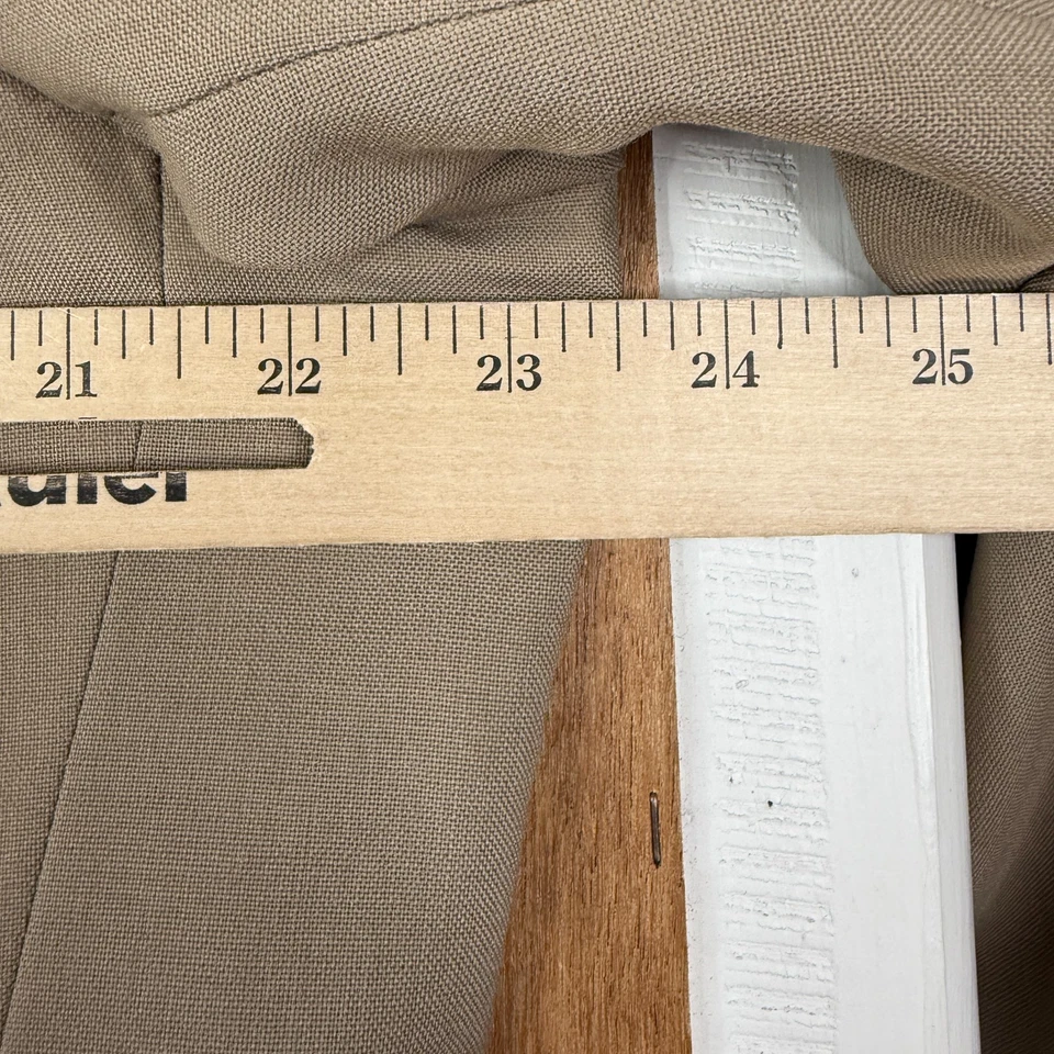 Jos A Bank Suit Mens 46L Tan 2 Button 100% Wool Pants 40x28 Pleated Front Solid - Image 3 of 4