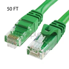50FT CAT6 Cable Ethernet Lan Network CAT 6 RJ45 Patch Cord Internet Green NEW