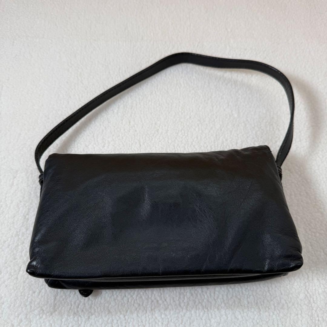 FENDI Vintage Mamma Bucket Handbag Leather Black Gold Hardware From Japan Women