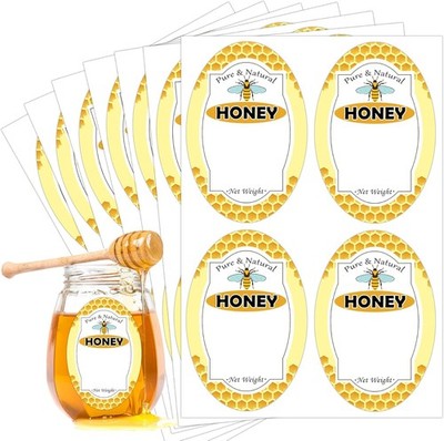 Pure Natural Honey Jars and Bottles Labels 2 X 3 Inch Honey Bottling Labels - Ho