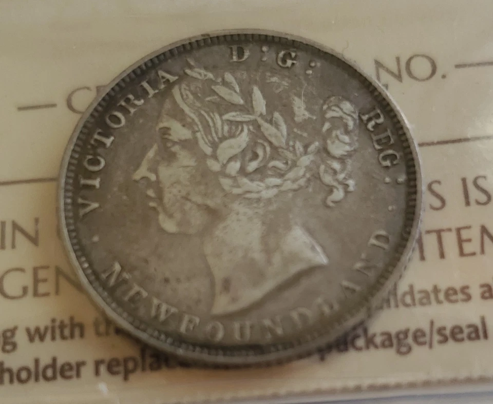 1896 NEWFOUNDLAND SILVER 20 CENT - OBVERSE 2 (SMALL 96) - ICCS CERTIFIED VF30 - Image 4 of 4