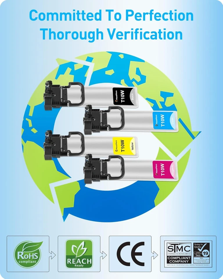 Cartucho de tinta T10W T10W100 T10W200 T10W300 T10W400 para Workforce Pro WF-C5390 Foto 4 de 4