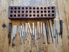 Vintage Craftsman Proto Punch Chisel Set 25 Pcs W Wood Block Holder USA