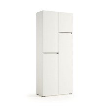 Mobile portascope multiuso 195x80x37 cm color bianco con 4 ante e 6 scomparti