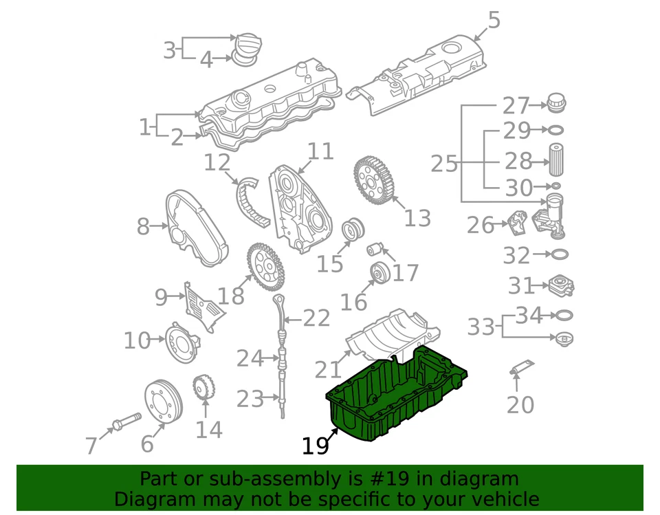 Genuine Volkswagen Oil Pan 038-103-603-N - Image 2 of 2
