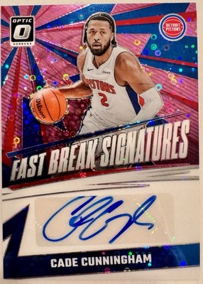 Cade Cunningham 2024-25 Donruss Optic Fast Break Signatures Pink Auto /25