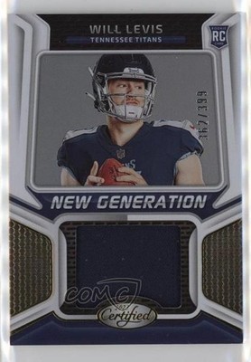 2023 Certified New Generation Jerseys 362/399 Will Levis #NGJM-39 Rookie RC 12vj