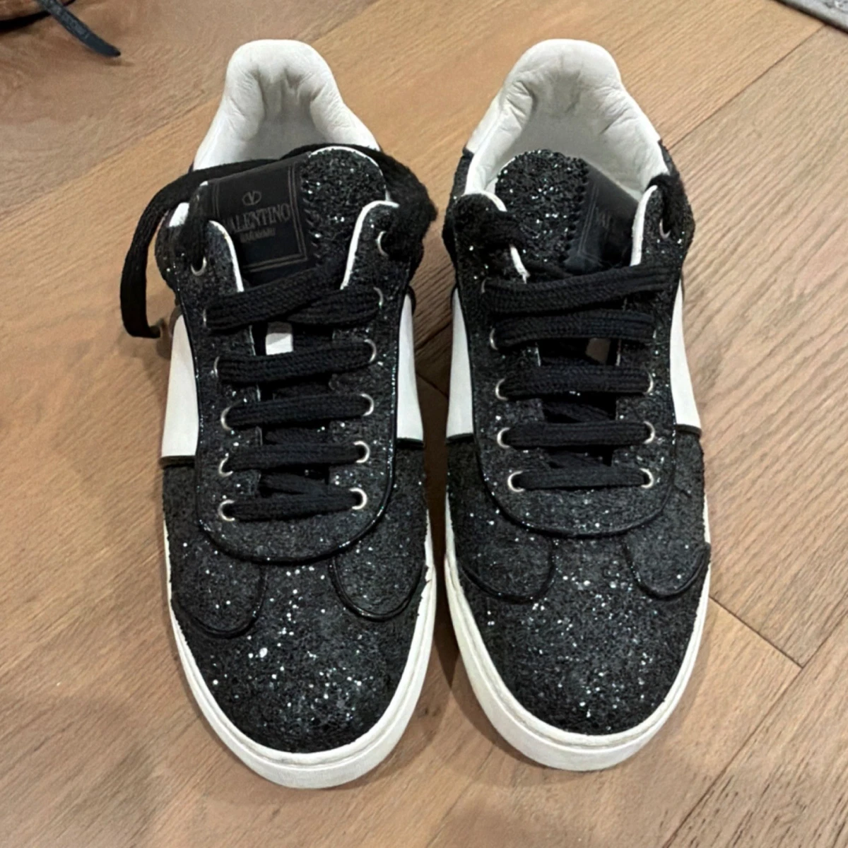 Valentino Black & Gray Knit Leopard Sock Sneakers Valentino Garavani Knitted Rockrunner sneakers Valentino  main image 4