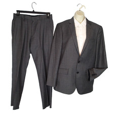J.Crew Ludlow Gray Blazer Jacket Pants Tollegno 1900 Italian Wool Suit Size 38R