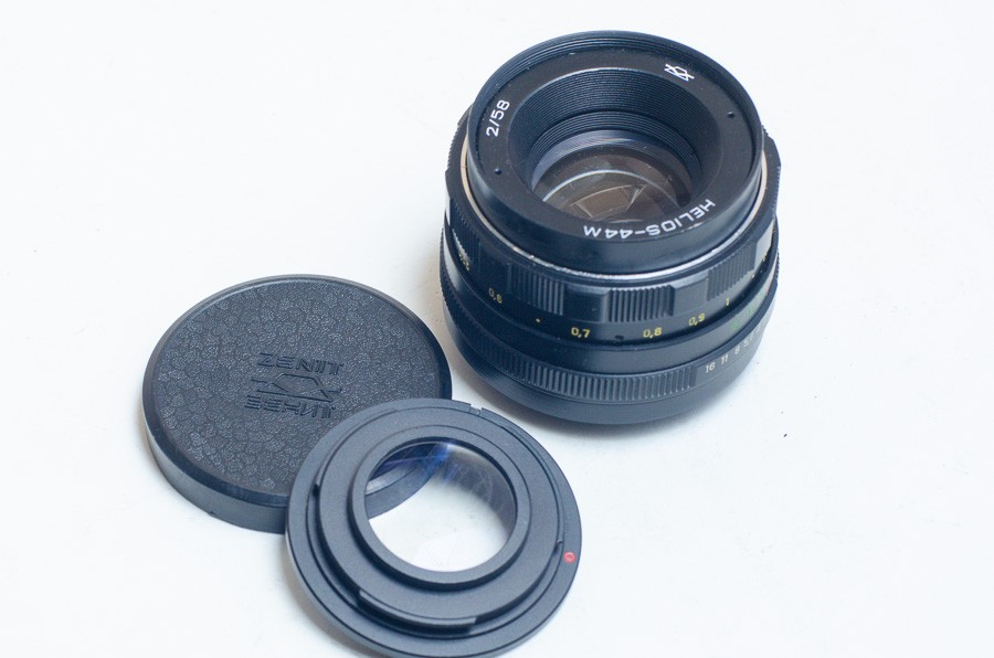 Helios 44M 2/58 58mm f2 M42 + Nikon F adapter with infinity 58mm