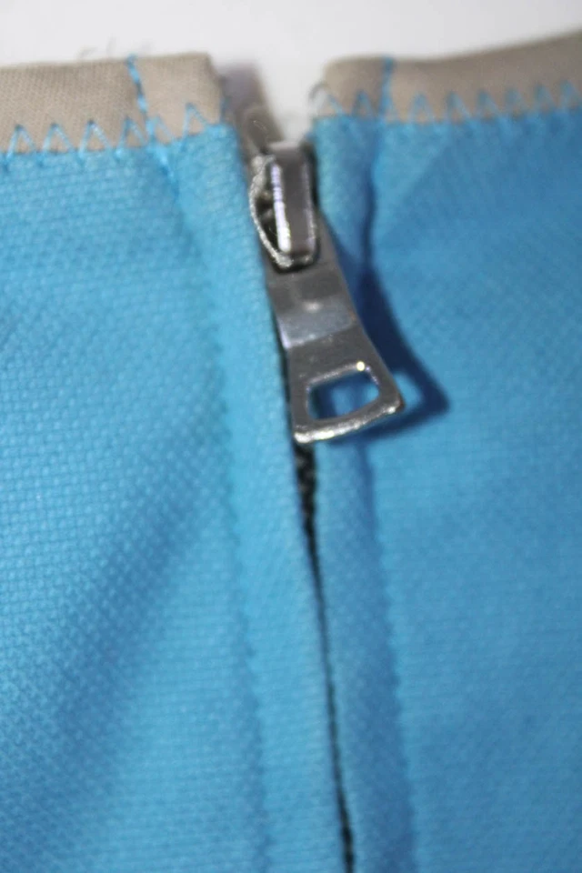 Vestido vaina Elie Tahari para mujer con cremallera trasera sin mangas cuello redondo azul algodón talla 2 Foto 4 de 4