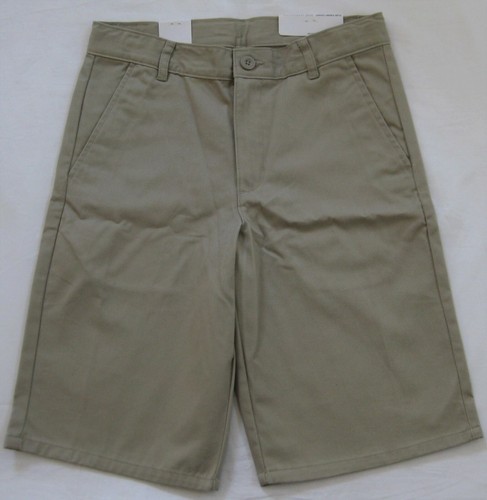 NEW Boy's IZOD Flat Front Adjustable Waist Khaki Shorts Brushed Cotton Chino 14 - Picture 2 of 11