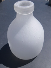 Sea Glass, Large Clear Bottle or Vase with Bubbles in the Glass
