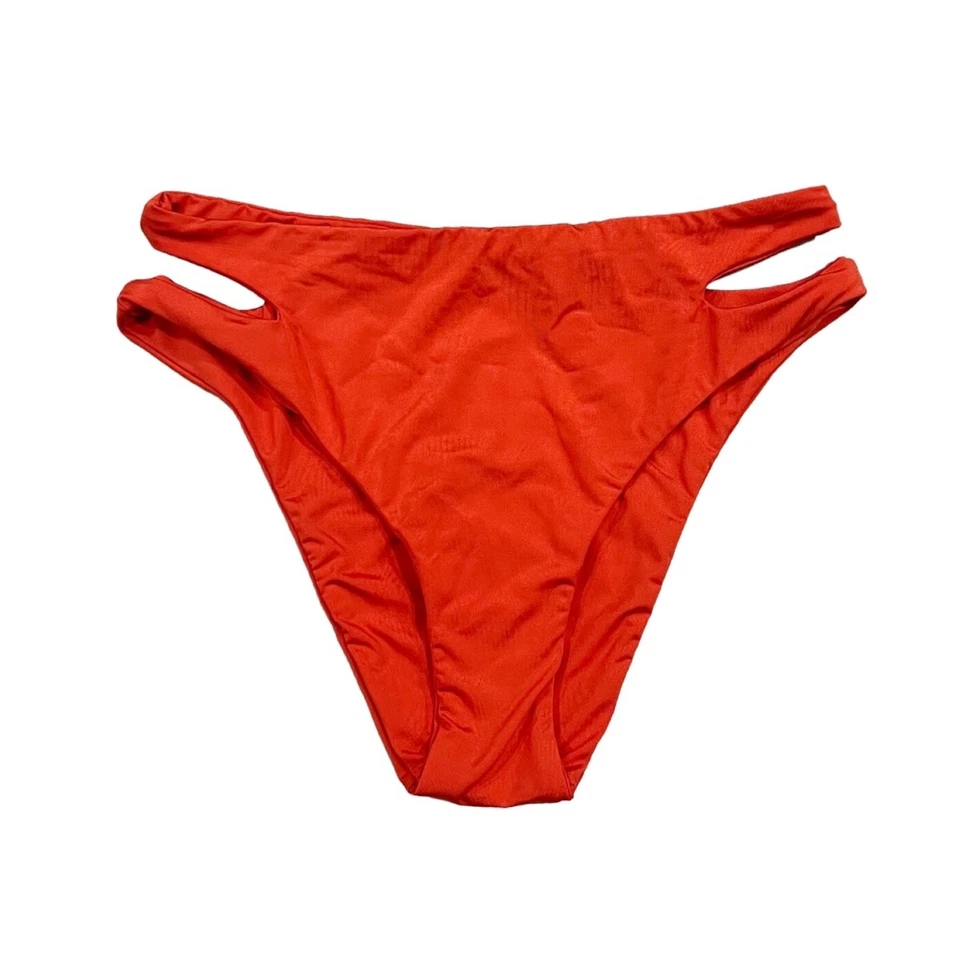 Pantalones de baño Voda Swim para mujer con recorte de pierna alta talla M en bronce Foto 3 de 4