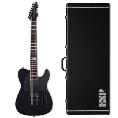 ESP E-II T-B7 Baritone Black Satin 7-String Electric Guitar  TB-7 + Case B-Stock