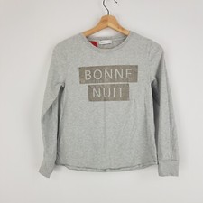 Decjuba Kids Size L 14-16 Years Grey Long Sleeved T-Shirt Ribbed Hems