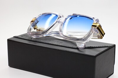 Cazal 607/3 Crystal Clear Gold Blue Gradient Legends Limited