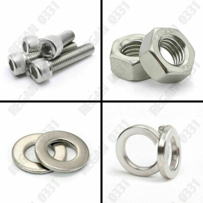 5/32''-2'' Inch 6#,8#,10#-24UNC/32UNC 304SS Socket Cap Head Screw Bolt Nut washer