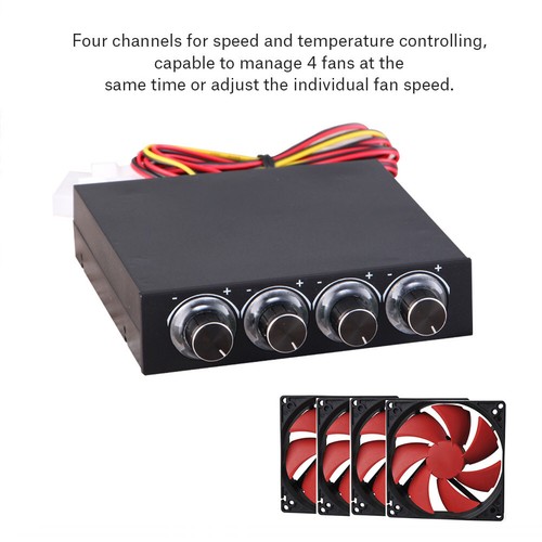 4-Kanal Computer Lüftersteuerung Für PC 4 Lüfter Mit Blauer LED 3Pin + 4Pin Hot# - Bild 4 von 10