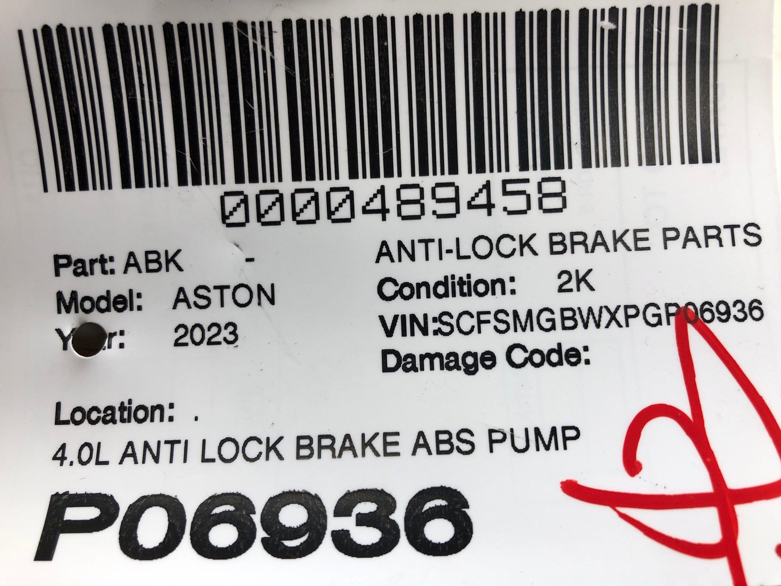 2019-2023 ASTON MARTIN VANTAGE ANTI LOCK BRAKE ABS PUMP MODULE HY53-2C405-AA OEM