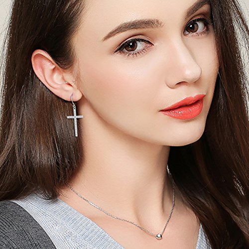 Buy CZ Long Dangle Earrings, Silver CZ Drop Earrings, Gold Dangle Earrings, Silver Dangle Earrings, Silver Drop Earrings ~ JE-4090 Online in India