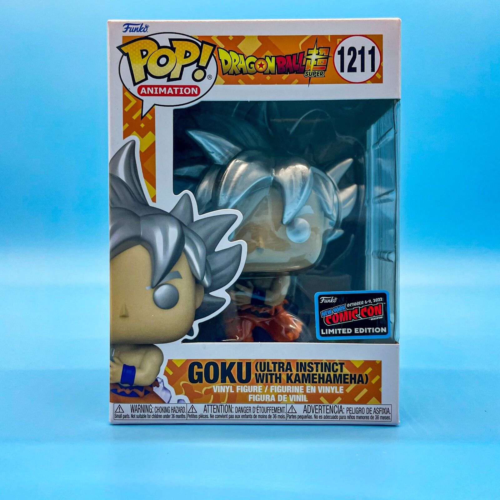 Goku Ultra Instinct Kamehameha Funko POP - 2022 NYCC Exclusive Con Sticker