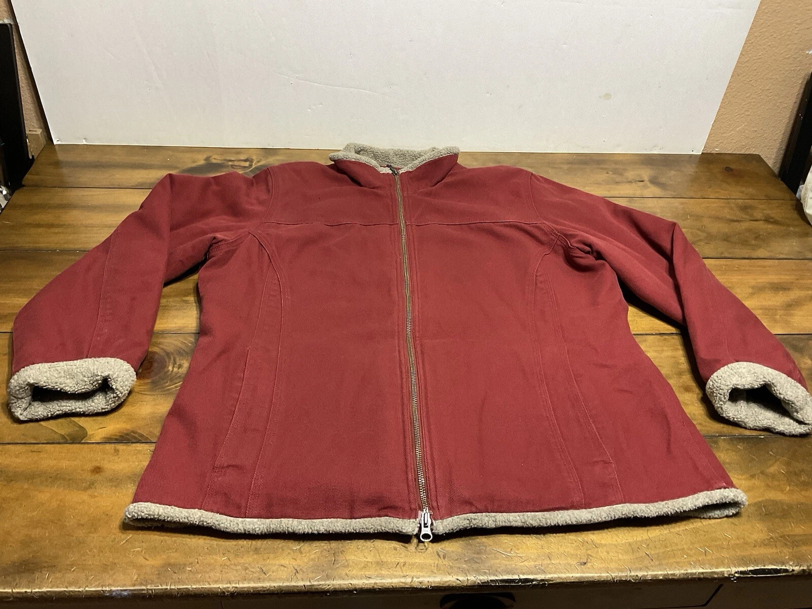 Duluth Trading Company Canvas Sherpa Work Jacket Men's Size XL Fleece Lined