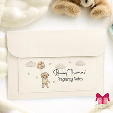 Personalised Maternity Notes Folder  Personalised Teddy Pregnancy Notes Folder