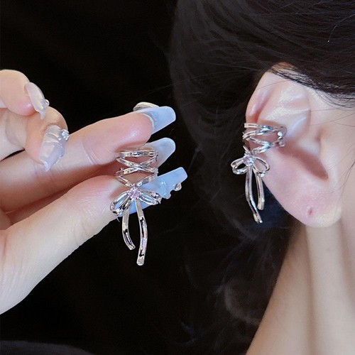 Ear Cuffs Non Pierced Cartilage Fake Earrings Stainless Bow Steel Clip N7E2 - Picture 8 of 14