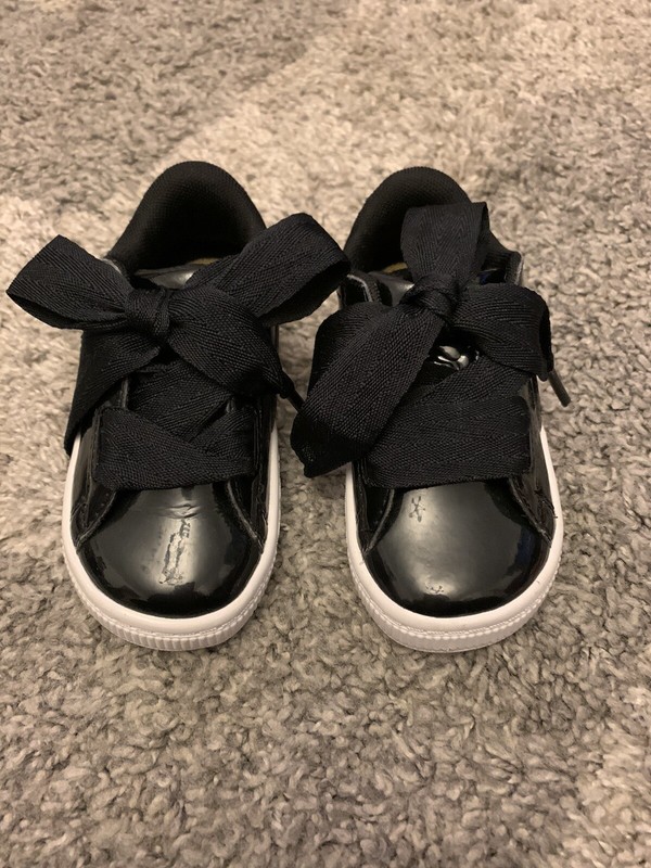 kids black puma trainers