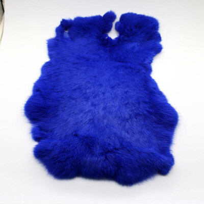 Blue Real Rabbit Skin Hide Pelt for Craft Animal Fur Decor Natural Leather